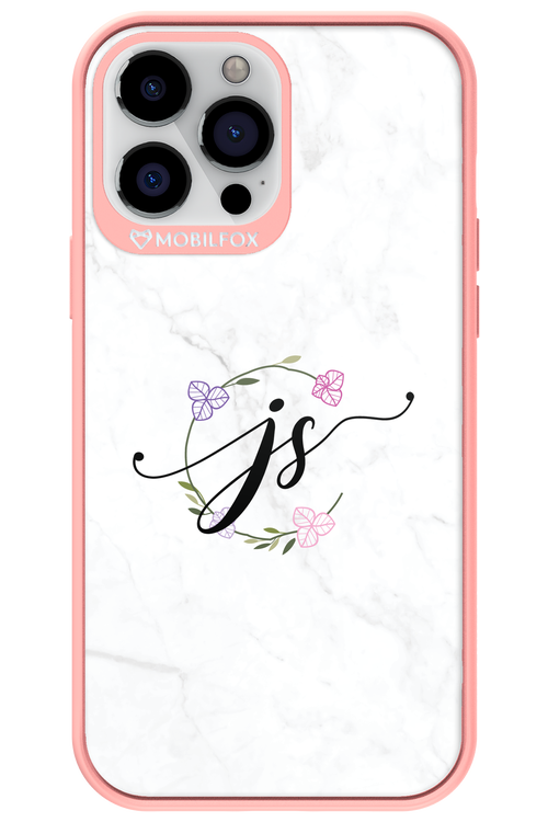 JS Monogram White - Apple iPhone 13 Pro Max