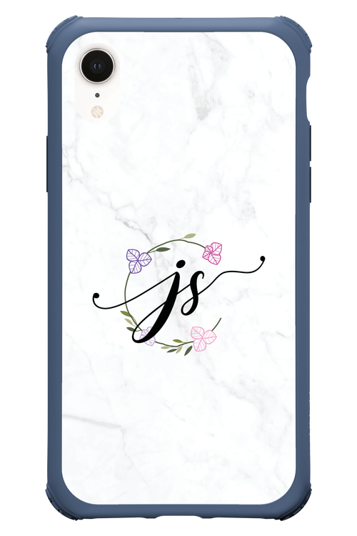 JS Monogram White - Apple iPhone XR