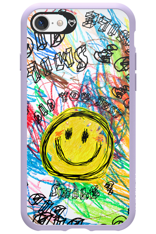 Crayon Smiley Colorful - Apple iPhone 7