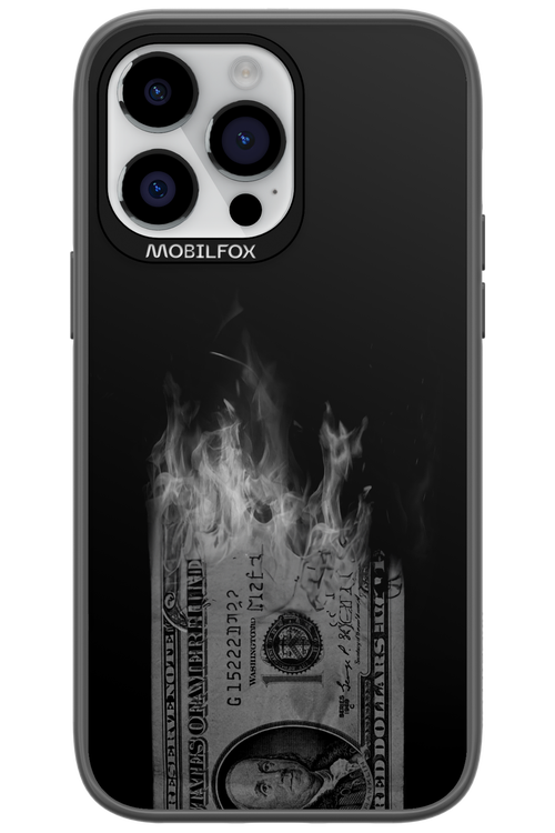 Money Burn B&W - Apple iPhone 14 Pro Max