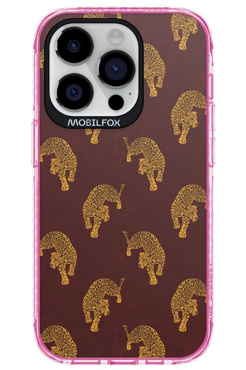 Burgundy Leopard Pattern - Apple iPhone 14 Pro