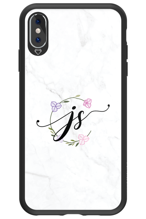 JS Monogram White - Apple iPhone XS Max