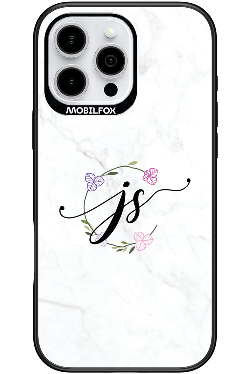 JS Monogram White - Apple iPhone 16 Pro Max