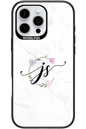 JS Monogram White - Apple iPhone 16 Pro Max