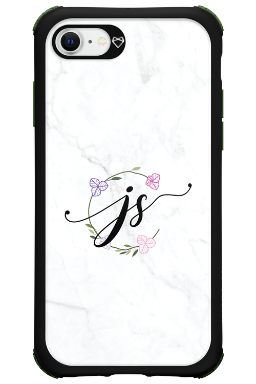 JS Monogram White - Apple iPhone SE 2022