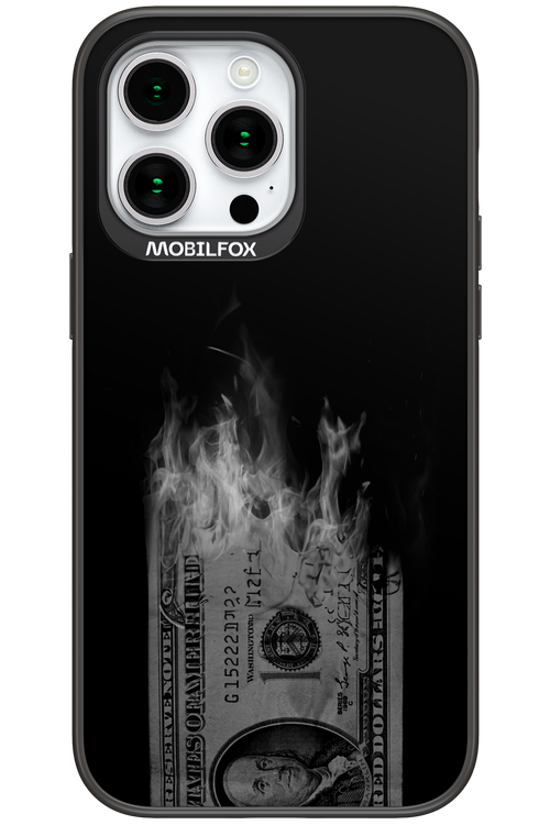 Money Burn B&W - Apple iPhone 15 Pro Max