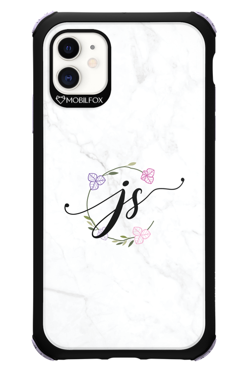 JS Monogram White - Apple iPhone 11