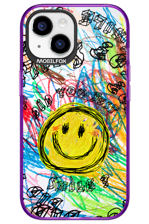 Crayon Smiley Colorful - Apple iPhone 15