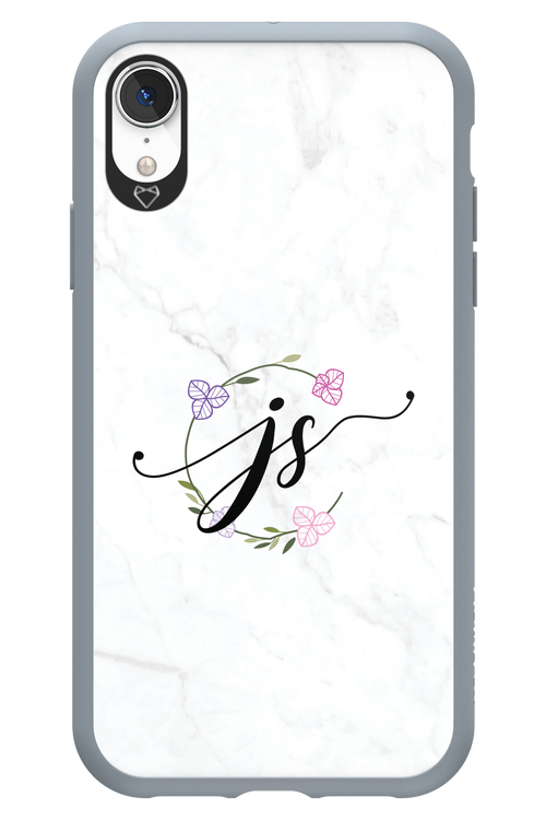 JS Monogram White - Apple iPhone XR