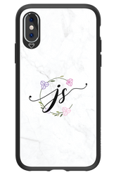 JS Monogram White - Apple iPhone XS