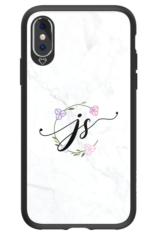 JS Monogram White - Apple iPhone XS