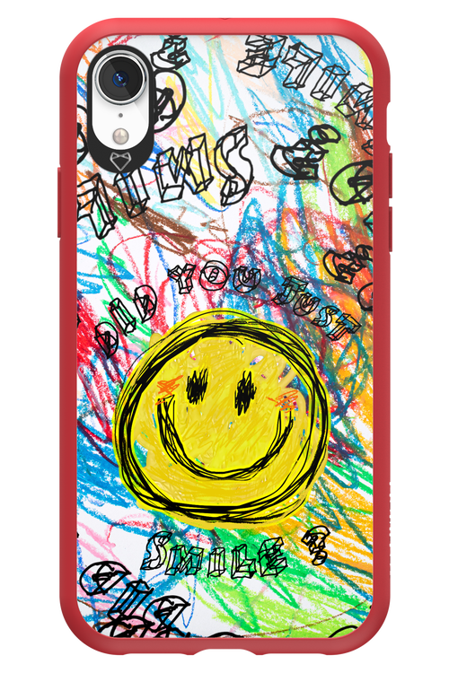 Crayon Smiley Colorful - Apple iPhone XR