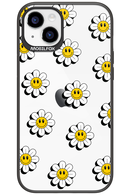 Smiley Flowers Transparent - Apple iPhone 15 Plus