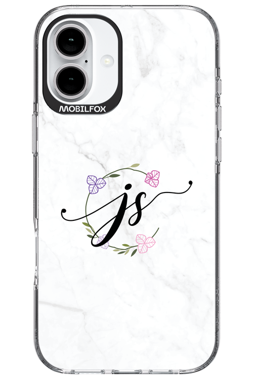 JS Monogram White - Apple iPhone 16 Plus