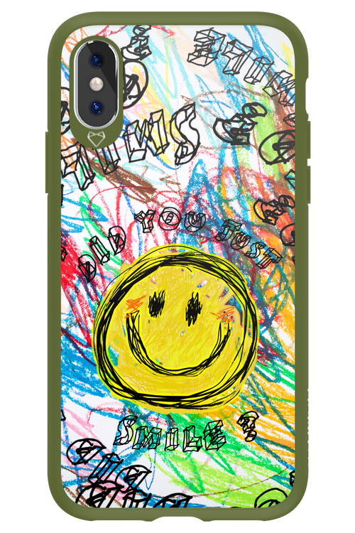 Crayon Smiley Colorful - Apple iPhone XS