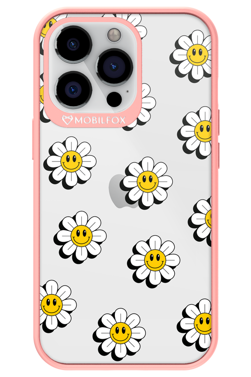 Smiley Flowers Transparent - Apple iPhone 13 Pro