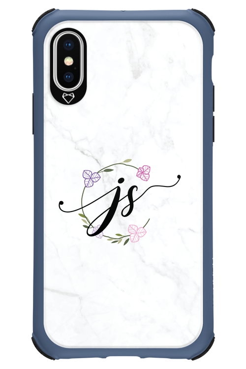 JS Monogram White - Apple iPhone XS