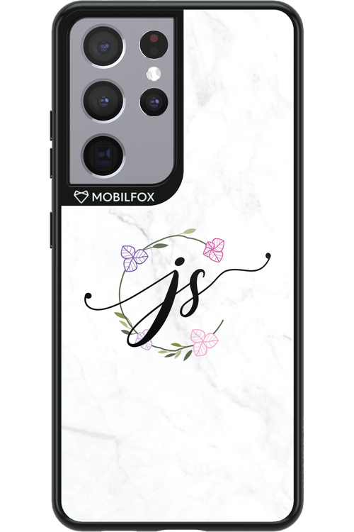 JS Monogram White - Samsung Galaxy S21 Ultra