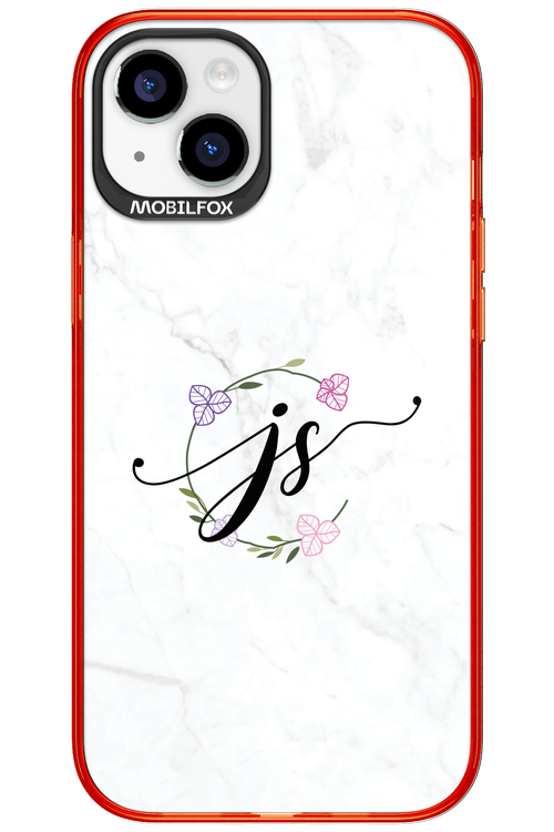 JS Monogram White - Apple iPhone 15 Plus