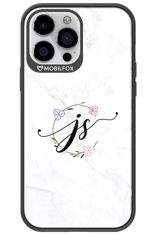 JS Monogram White - Apple iPhone 13 Pro Max