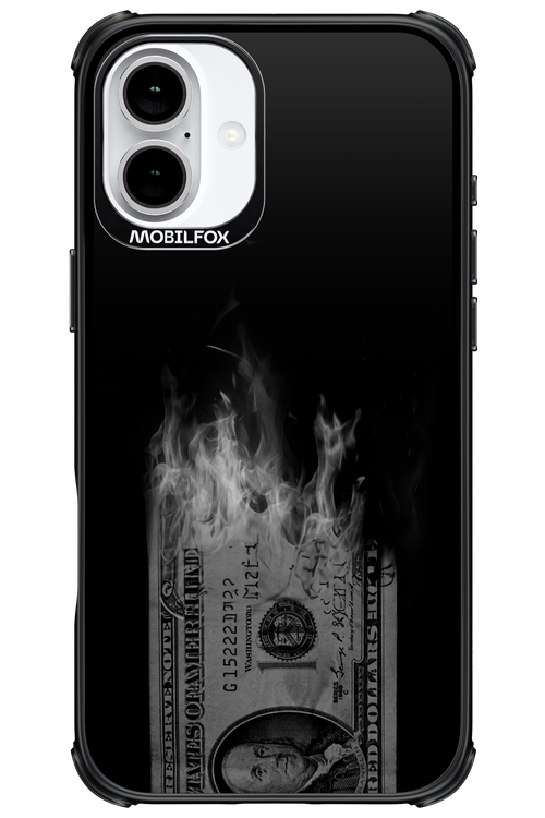 Money Burn B&W - Apple iPhone 16 Plus