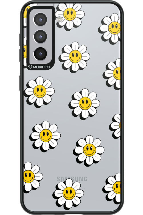 Smiley Flowers Transparent - Samsung Galaxy S21+