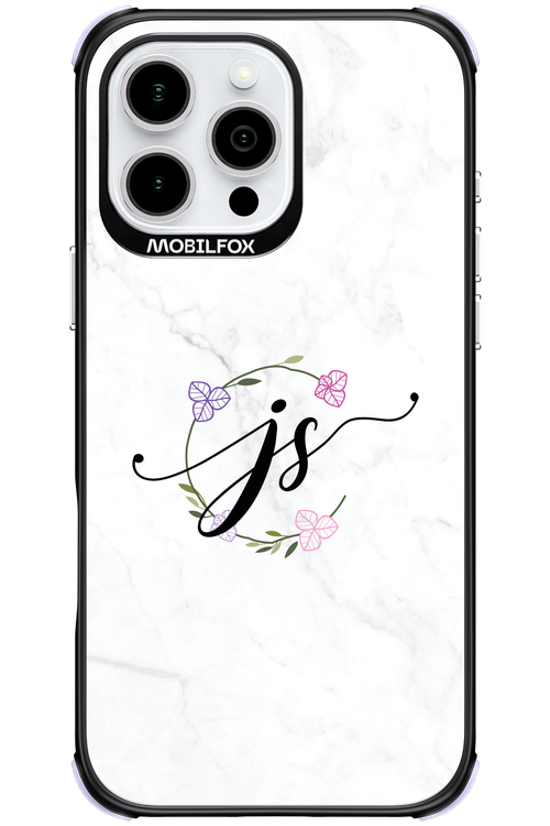 JS Monogram White - Apple iPhone 16 Pro Max