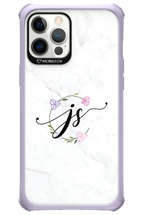 JS Monogram White - Apple iPhone 12 Pro Max