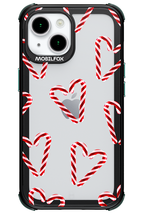 Candy Cane Hearts - Apple iPhone 15