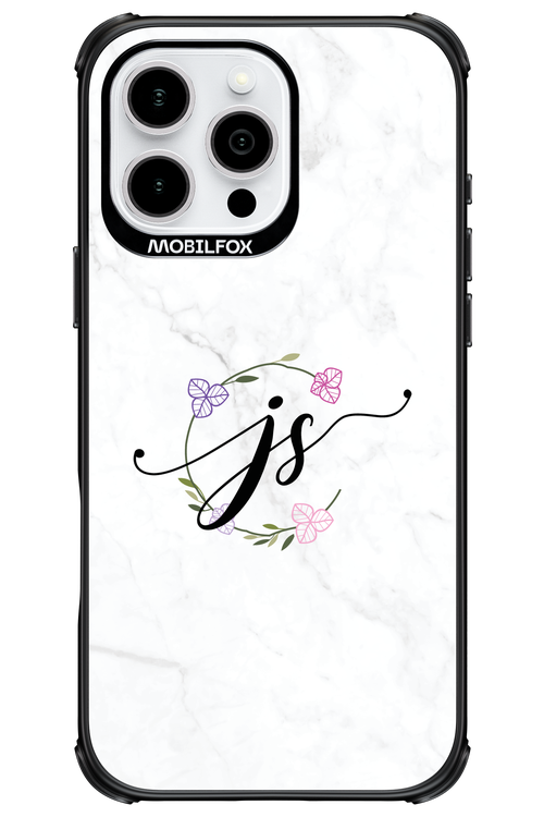 JS Monogram White - Apple iPhone 16 Pro Max
