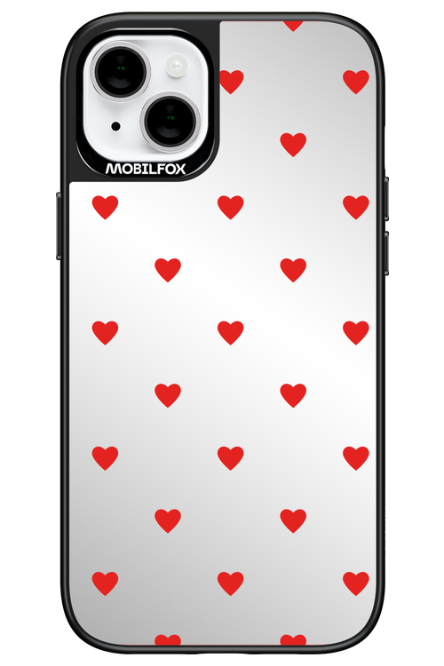 Mini Hearts Red Mirror - Apple iPhone 14 Plus