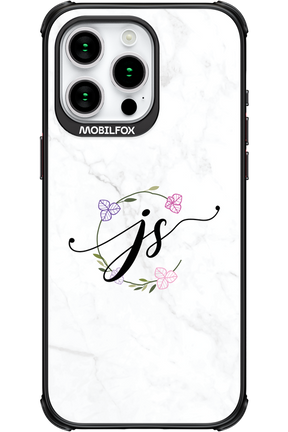 JS Monogram White - Apple iPhone 15 Pro Max