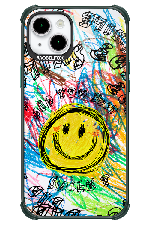 Crayon Smiley Colorful - Apple iPhone 15 Plus