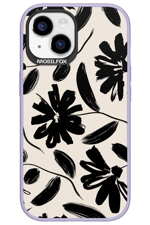 Monochrome Flowerss - Apple iPhone 15