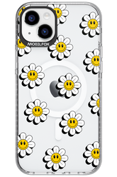 Smiley Flowers Transparent - Apple iPhone 15 Plus