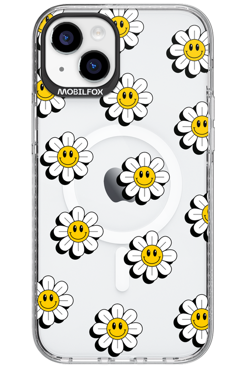 Smiley Flowers Transparent - Apple iPhone 15 Plus