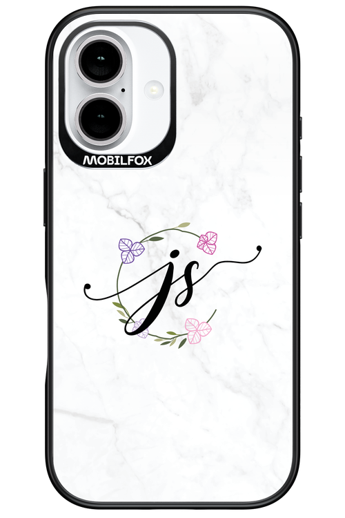 JS Monogram White - Apple iPhone 16