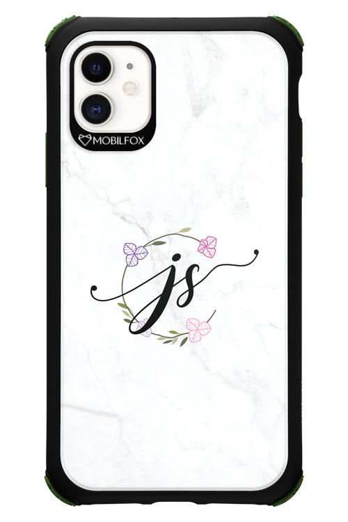 JS Monogram White - Apple iPhone 11