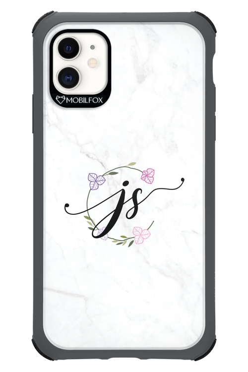 JS Monogram White - Apple iPhone 11