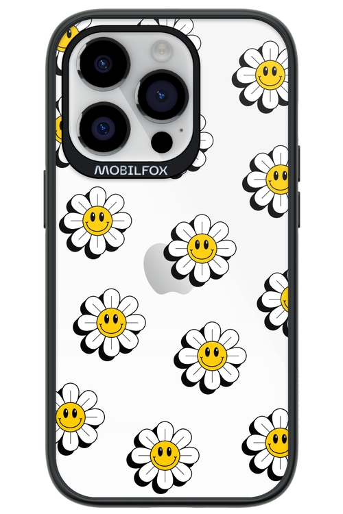 Smiley Flowers Transparent - Apple iPhone 14 Pro