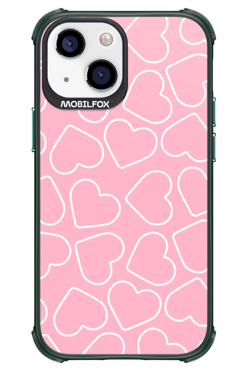 Line Heart Pink - Apple iPhone 13 Mini