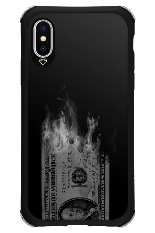 Money Burn B&W - Apple iPhone XS