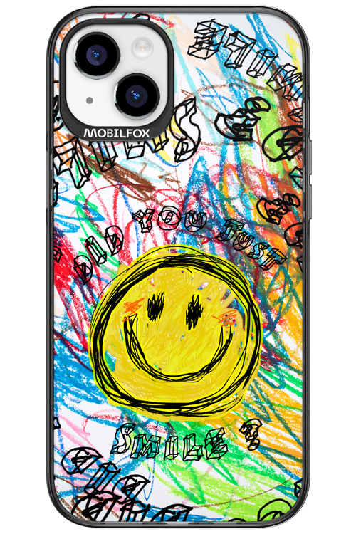 Crayon Smiley Colorful - Apple iPhone 15 Plus