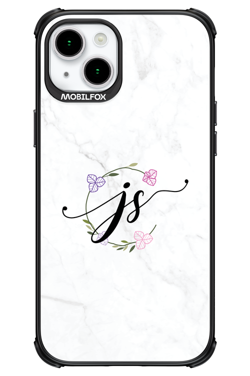 JS Monogram White - Apple iPhone 15 Plus