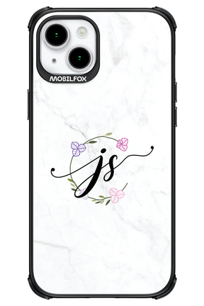 JS Monogram White - Apple iPhone 15 Plus