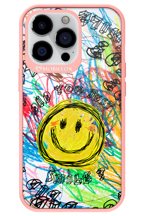 Crayon Smiley Colorful - Apple iPhone 13 Pro