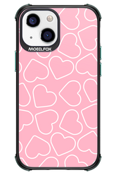 Line Heart Pink - Apple iPhone 13 Mini