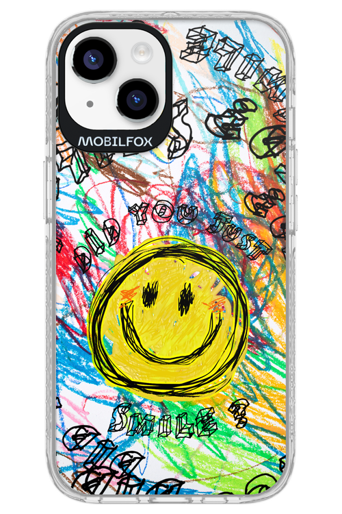 Crayon Smiley Colorful - Apple iPhone 14