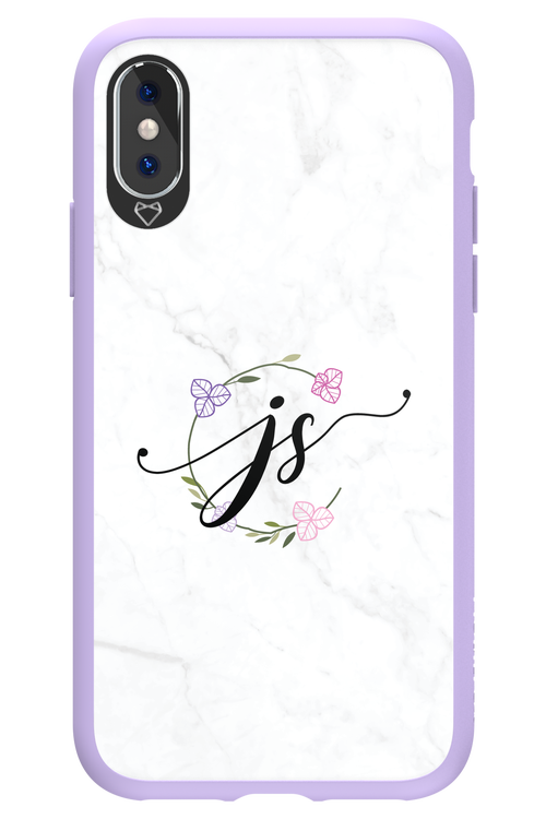 JS Monogram White - Apple iPhone XS