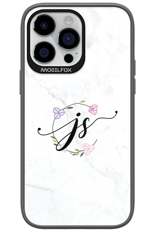 JS Monogram White - Apple iPhone 14 Pro Max